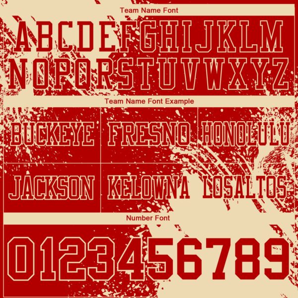 Custom Red Cream 3D Pattern Abstract Brush Stroke Authentic Football Jersey