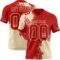 3DPattern8707 Custom Red Cream 3D Pattern Abstract Brush Stroke Authentic Football Jersey