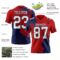 3DPattern8709-1 Custom Red White-Navy 3D Pattern Abstract Brush Stroke Authentic Football Jersey