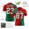 3DPattern8710-1 Custom Red White-Kelly Green 3D Pattern Abstract Brush Stroke Authentic Football Jersey
