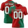 Custom Red White-Kelly Green 3D Pattern Abstract Brush Stroke Authentic Football Jersey