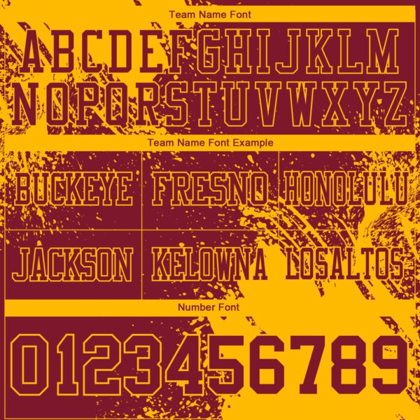 Custom Crimson Gold 3D Pattern Abstract Brush Stroke Authentic Football Jersey