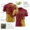 3DPattern8713-1 Custom Crimson Old Gold 3D Pattern Abstract Brush Stroke Authentic Football Jersey
