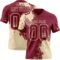 3DPattern8715 Custom Crimson Cream 3D Pattern Abstract Brush Stroke Authentic Football Jersey