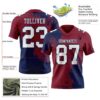 Custom Crimson White-Navy 3D Pattern Abstract Brush Stroke Authentic Football Jersey