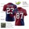 3DPattern8716-1 Custom Crimson White-Navy 3D Pattern Abstract Brush Stroke Authentic Football Jersey