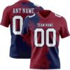 Custom Crimson White-Navy 3D Pattern Abstract Brush Stroke Authentic Football Jersey