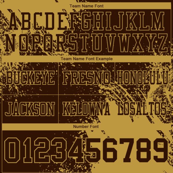 Custom Brown Old Gold 3D Pattern Abstract Brush Stroke Authentic Football Jersey