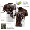 Custom Brown White 3D Pattern Abstract Brush Stroke Authentic Football Jersey