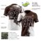 3DPattern8718-1 Custom Brown White 3D Pattern Abstract Brush Stroke Authentic Football Jersey
