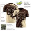 Custom Brown Cream 3D Pattern Abstract Brush Stroke Authentic Football Jersey