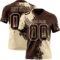 3DPattern8719 Custom Brown Cream 3D Pattern Abstract Brush Stroke Authentic Football Jersey