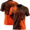 3DPattern8720 Custom Brown Orange 3D Pattern Abstract Brush Stroke Authentic Football Jersey
