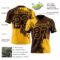 Custom Brown Gold 3D Pattern Abstract Brush Stroke Authentic Football Jersey