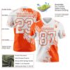 Custom White Orange 3D Pattern Abstract Brush Stroke Authentic Football Jersey
