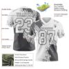 Custom White Steel Gray 3D Pattern Abstract Brush Stroke Authentic Football Jersey