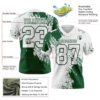 Custom White Green 3D Pattern Abstract Brush Stroke Authentic Football Jersey