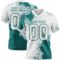 3DPattern8728 Custom White Teal 3D Pattern Abstract Brush Stroke Authentic Football Jersey