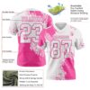 3DPattern8729-1 Custom White Pink 3D Pattern Abstract Brush Stroke Authentic Football Jersey