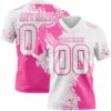 3DPattern8729 Custom White Pink 3D Pattern Abstract Brush Stroke Authentic Football Jersey