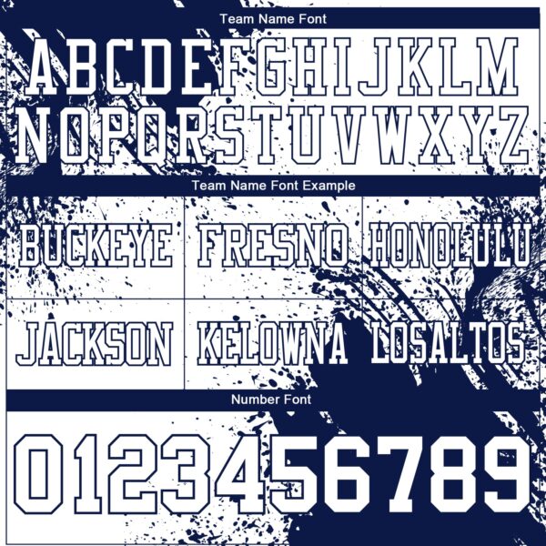 Custom White Navy 3D Pattern Abstract Brush Stroke Authentic Football Jersey