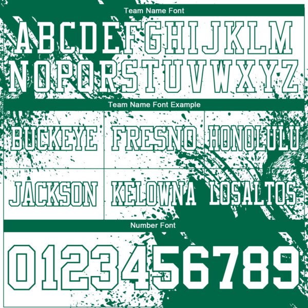 Custom White Kelly Green 3D Pattern Abstract Brush Stroke Authentic Football Jersey