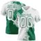 3DPattern8732 Custom White Kelly Green 3D Pattern Abstract Brush Stroke Authentic Football Jersey