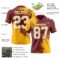 3DPattern8733-1 Custom Burgundy White-Gold 3D Pattern Abstract Brush Stroke Authentic Football Jersey