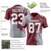 Custom Burgundy White-Gray 3D Pattern Abstract Brush Stroke Authentic Football Jersey