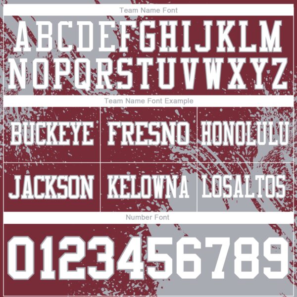 Custom Burgundy White-Gray 3D Pattern Abstract Brush Stroke Authentic Football Jersey