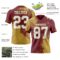 Custom Burgundy White-Old Gold 3D Pattern Abstract Brush Stroke Authentic Football Jersey