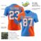 3DPattern8737-1 Custom Powder Blue White-Orange 3D Pattern Abstract Brush Stroke Authentic Football Jersey
