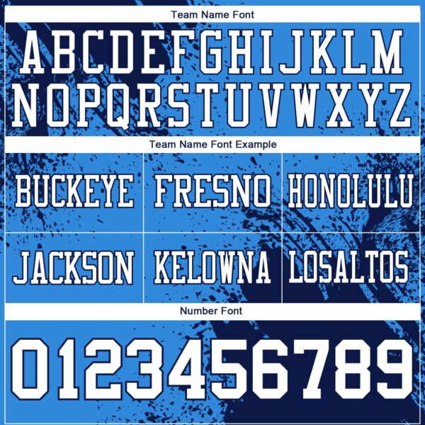 Custom Powder Blue White-Navy 3D Pattern Abstract Brush Stroke Authentic Football Jersey