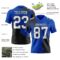 3DPattern8742-1 Custom Thunder Blue White-Black 3D Pattern Abstract Brush Stroke Authentic Football Jersey