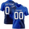 Custom Thunder Blue White-Navy 3D Pattern Abstract Brush Stroke Authentic Football Jersey
