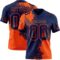 3DPattern8745 Custom Navy Orange 3D Pattern Abstract Brush Stroke Authentic Football Jersey