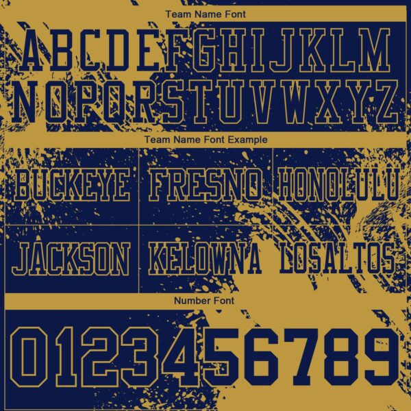 Custom Navy Old Gold 3D Pattern Abstract Brush Stroke Authentic Football Jersey