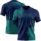 3DPattern8750 Custom Navy Teal 3D Pattern Abstract Brush Stroke Authentic Football Jersey