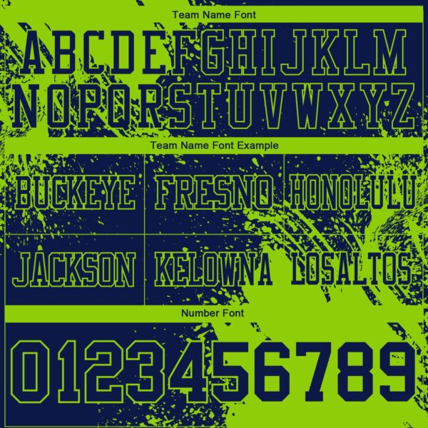 Custom Navy Neon Green 3D Pattern Abstract Brush Stroke Authentic Football Jersey