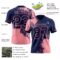 3DPattern8753-1 Custom Navy Medium Pink 3D Pattern Abstract Brush Stroke Authentic Football Jersey