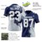 3DPattern8754-1 Custom Navy White-Silver 3D Pattern Abstract Brush Stroke Authentic Football Jersey