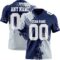 3DPattern8754 Custom Navy White-Silver 3D Pattern Abstract Brush Stroke Authentic Football Jersey