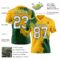 3DPattern8756-1 Custom Gold White-Green 3D Pattern Abstract Brush Stroke Authentic Football Jersey