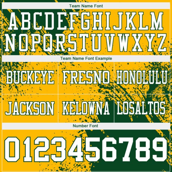 Custom Gold White-Green 3D Pattern Abstract Brush Stroke Authentic Football Jersey