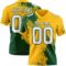 3DPattern8756 Custom Gold White-Green 3D Pattern Abstract Brush Stroke Authentic Football Jersey