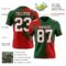 3DPattern8757-1 Custom Green White-Red 3D Pattern Abstract Brush Stroke Authentic Football Jersey
