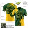 Custom Green Yellow 3D Pattern Abstract Brush Stroke Authentic Football Jersey