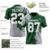 Custom Green White-Gray 3D Pattern Abstract Brush Stroke Authentic Football Jersey