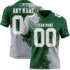 Custom Green White-Gray 3D Pattern Abstract Brush Stroke Authentic Football Jersey