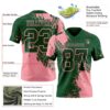 Custom Green Medium Pink 3D Pattern Abstract Brush Stroke Authentic Football Jersey